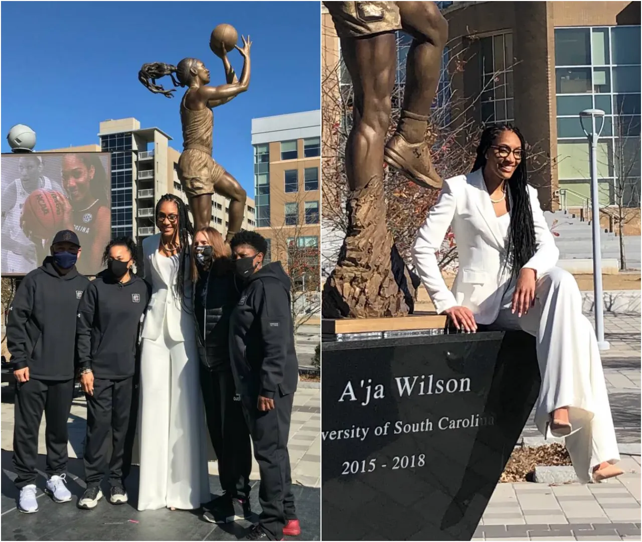 The A’ja Wilson statue outside the University of South Carolina is a legend. Well deserved! 👏🏽💯
