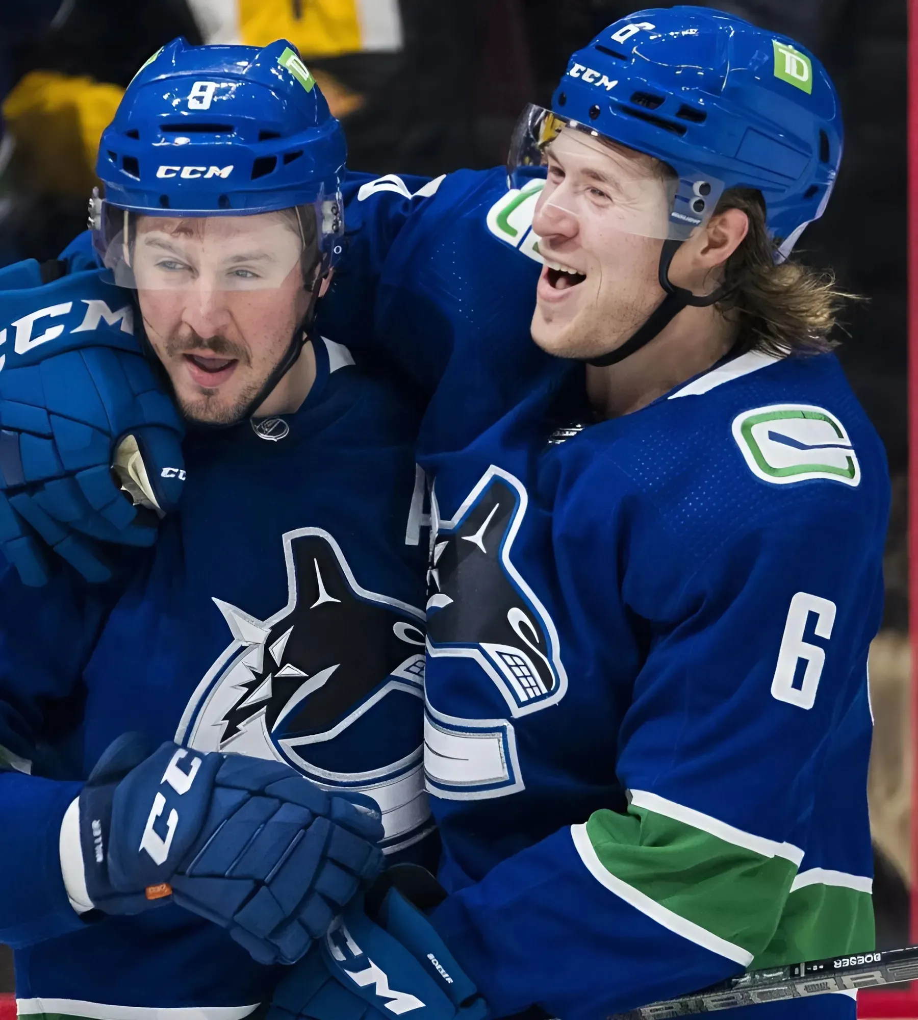 Which Canucks winger will play alongside JT Miller and Brock Boeser in 2024-2025?