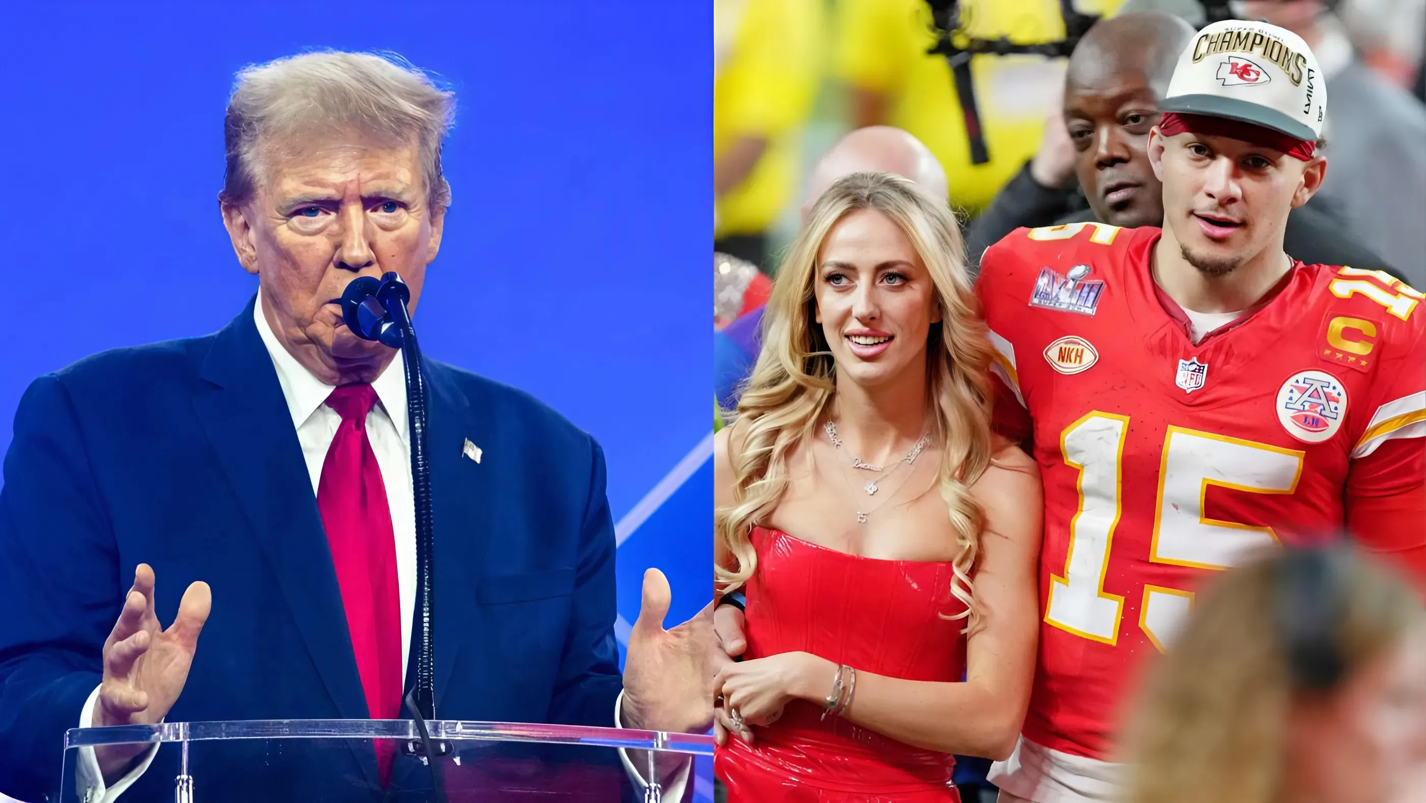 Patrick Mahomes brushes off comments made about his wife, Brittany, by Donald Trump