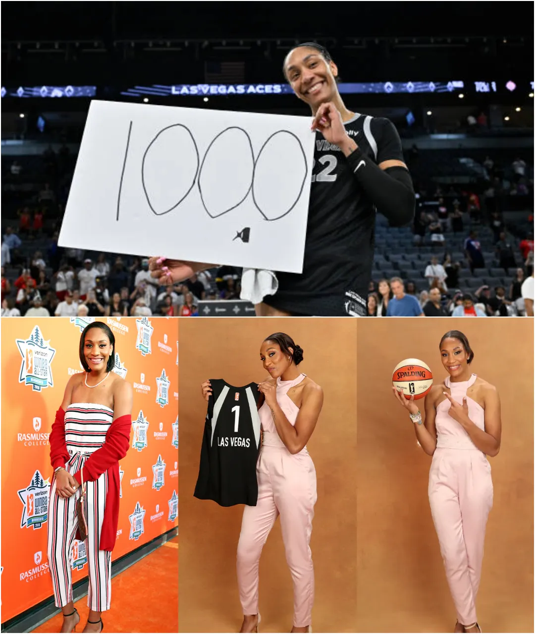 "Praise A'ja Wilson: First to Score 1,000 Points in a WNBA Season, Sets Incredible Record with Average of 27 Points and 12.1 Rebounds Per Game, Confirms Her Status as the Most Valuable Star!"