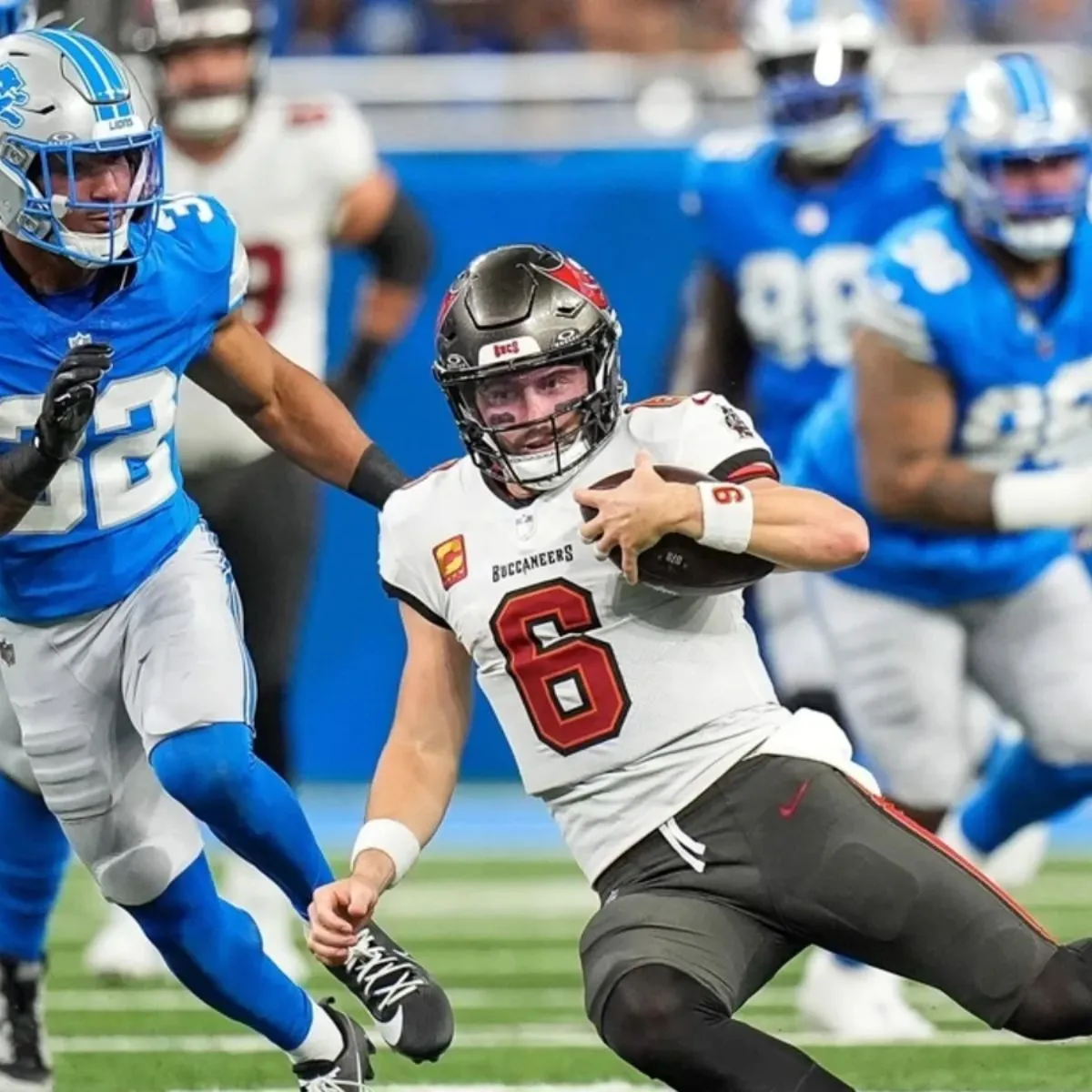 Baker Mayfield, Buccaneers start 2-0 by holding off Lions