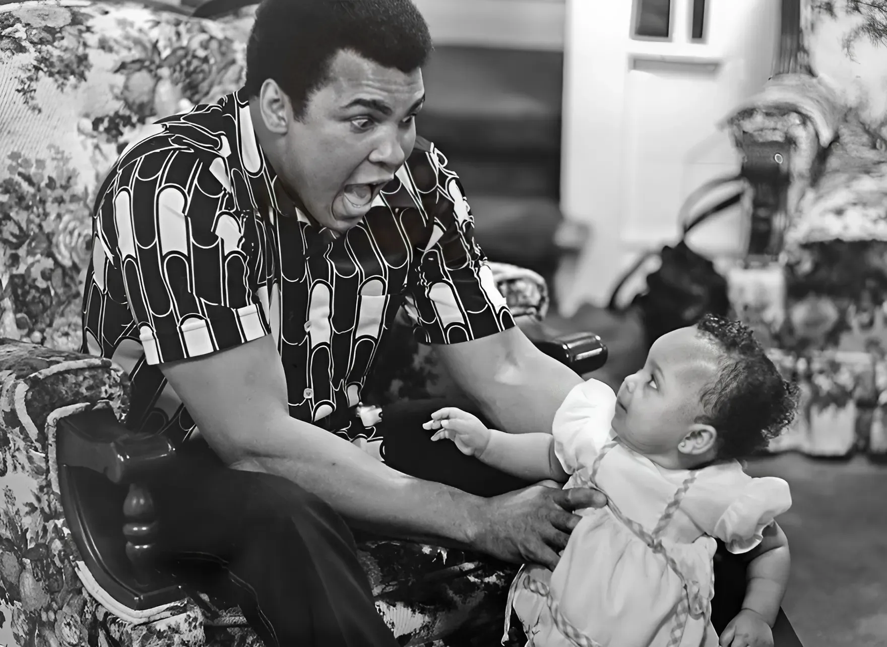 Unseen pictures of Muhammad Ali the family man playing with his kids at home