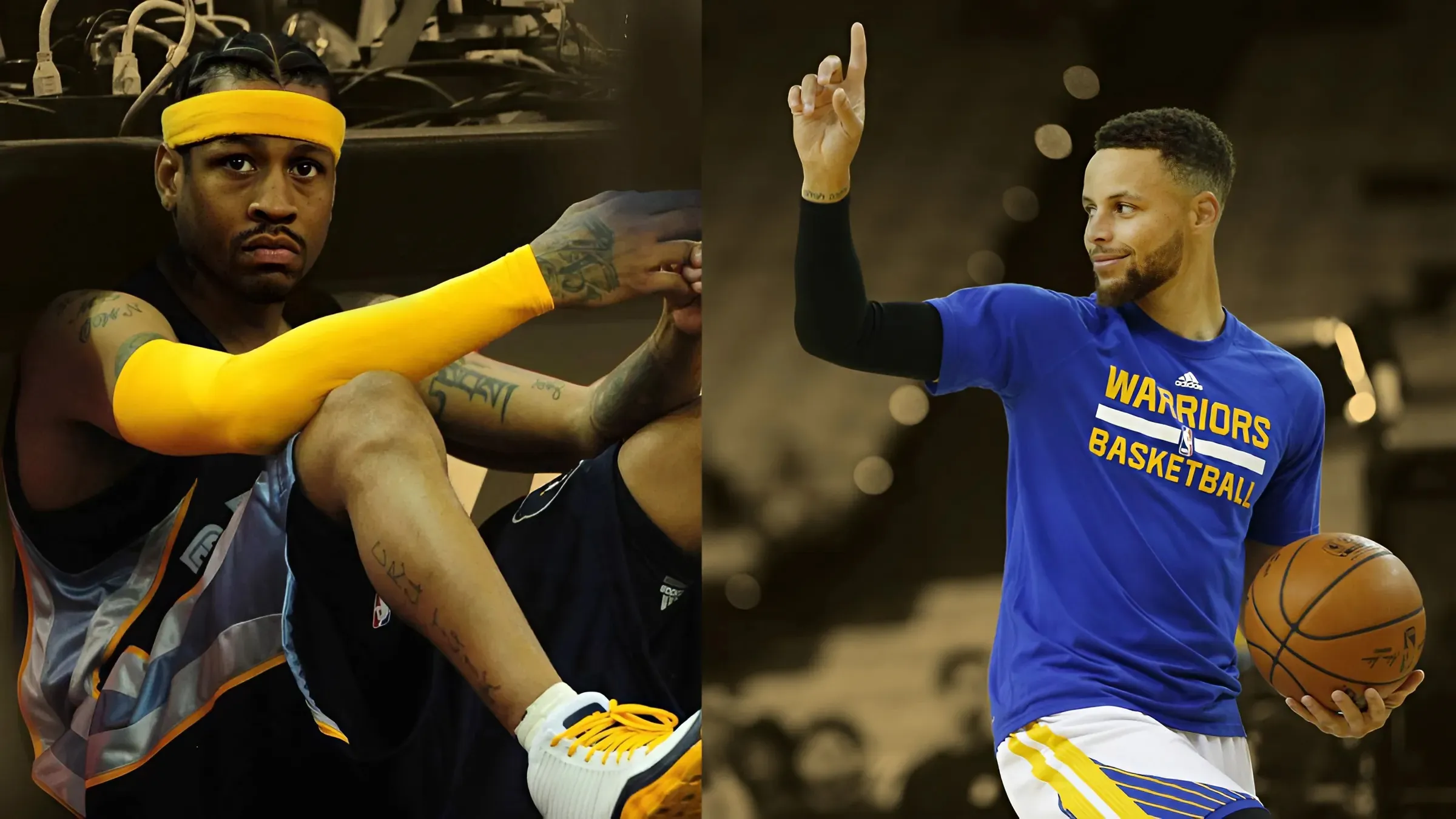 Stephen Curry on wearing an arm sleeve during the 2017 NBA Finals: "Lowkey, I've always wanted to be like Allen Iverson"