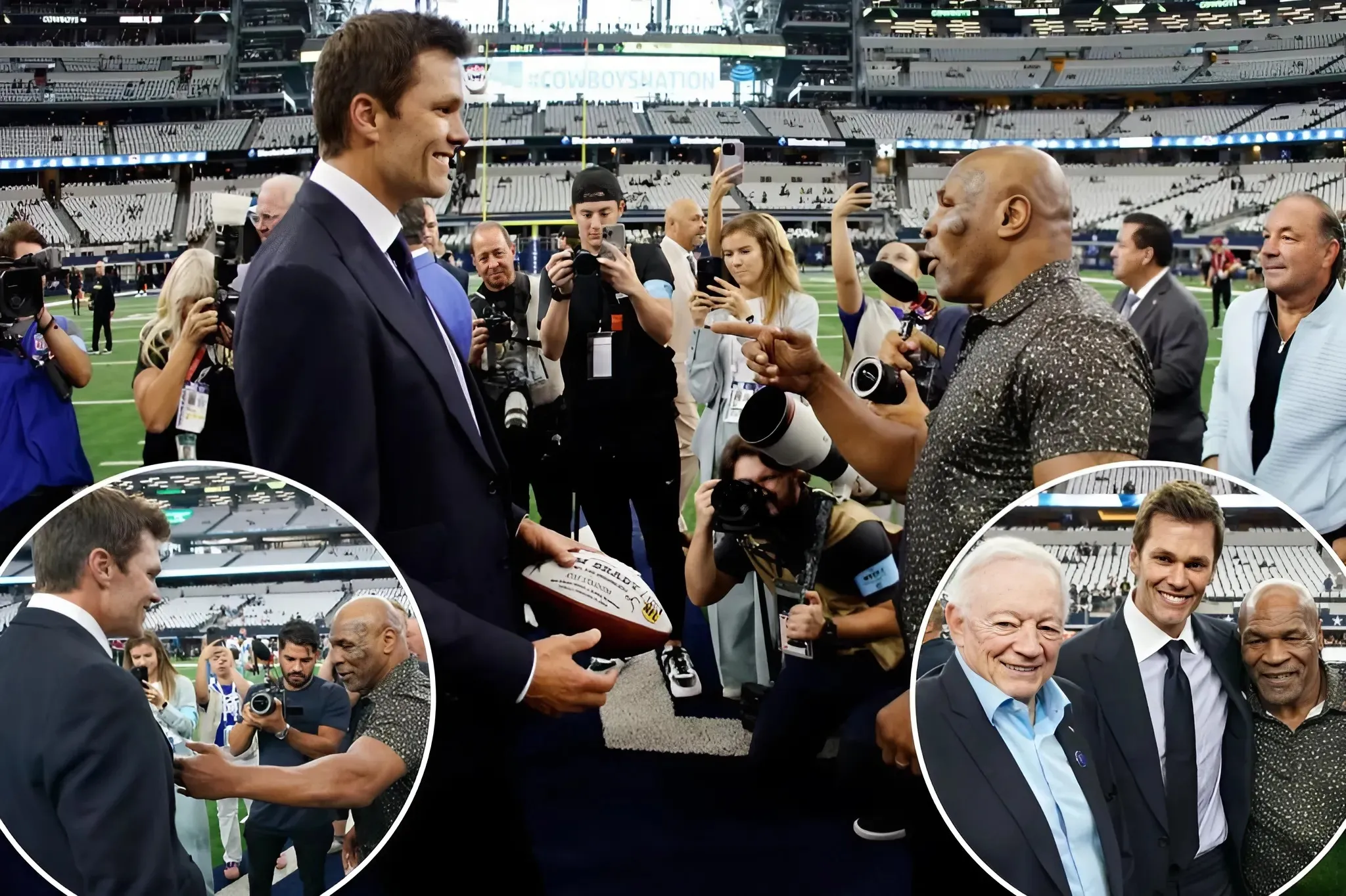 Tom Brady hangs with Mike Tyson before calling second NFL game as an analyst