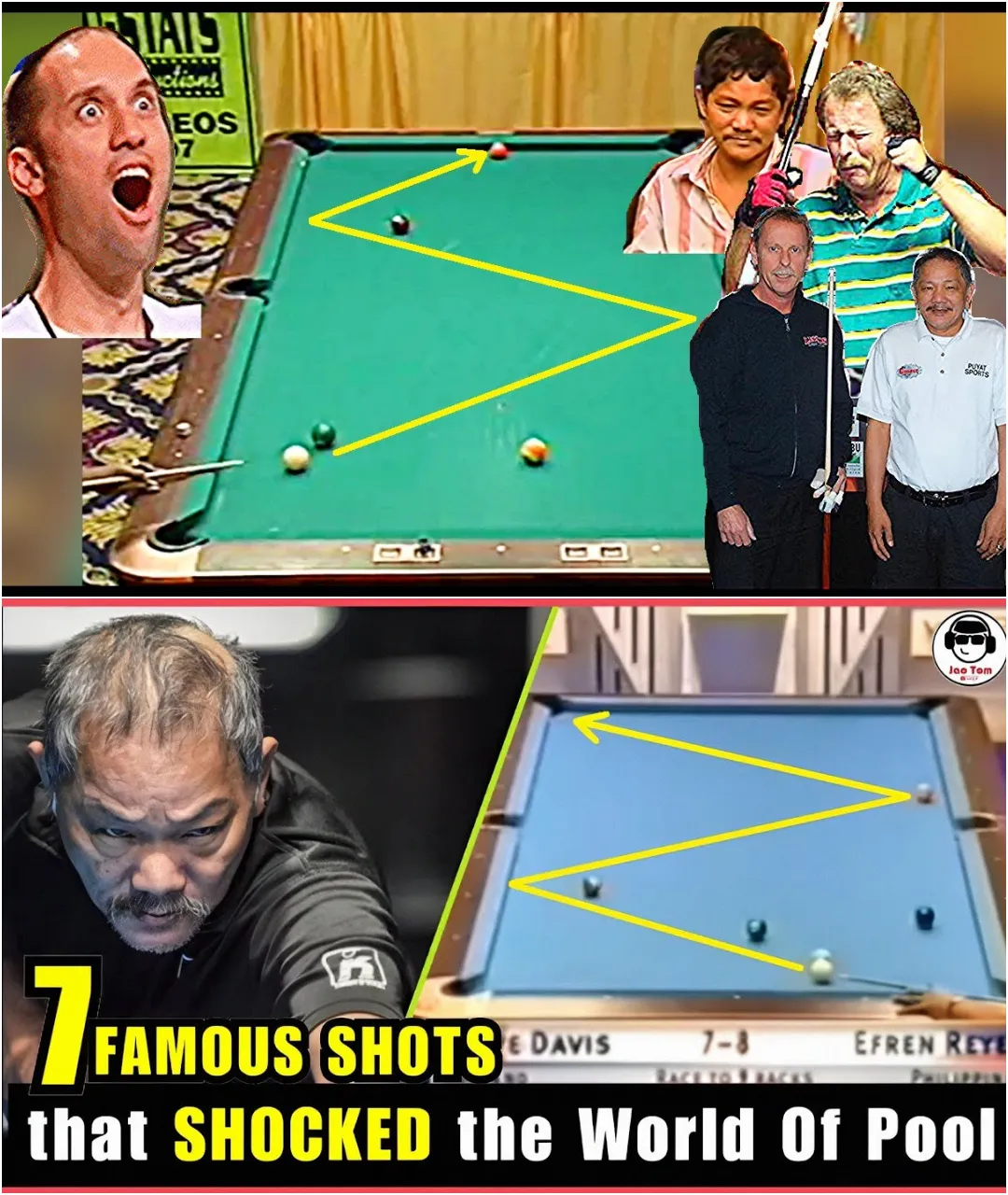 7 Outstanding Shots By Efren Bata Reyes That Shocked The Billiards World!