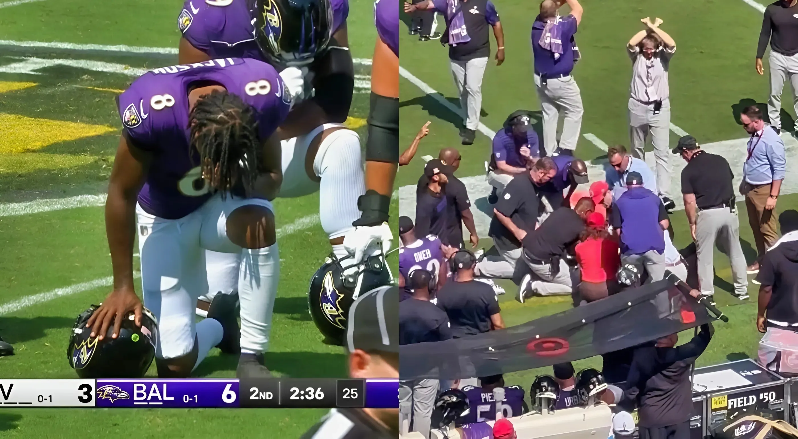 VIDEO: Frightening Scene Unfolds As CPR Performed On Member Of Chain Gang During “Medical Emergency” At Ravens-Raiders Game