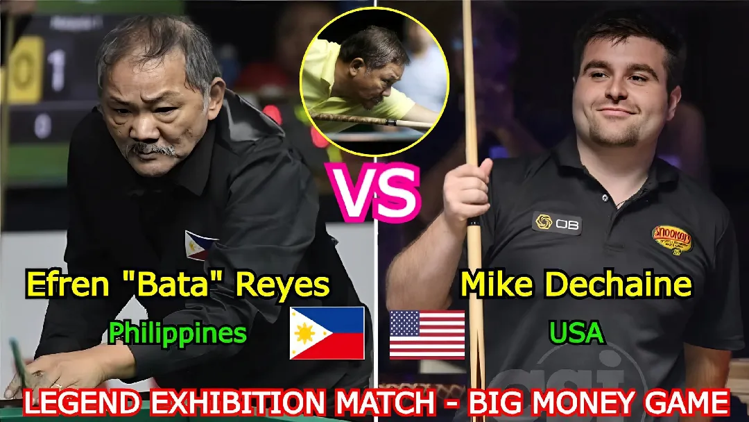 "Clash of Legends: Efren 'Bata' Reyes vs. Mike Dechaine - The Big Money Showdown!"