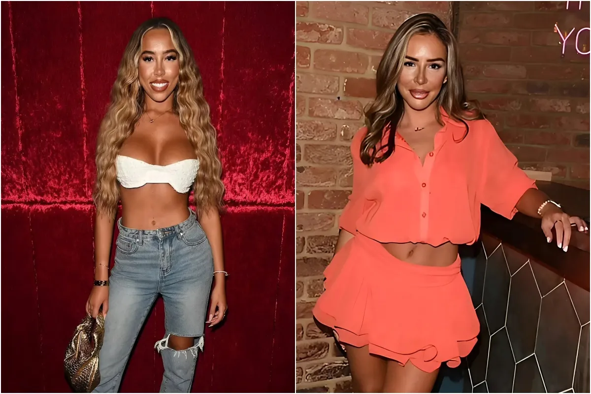 Dani Imbert shows off her tiny waist as she gets glam for TOWIE filming with Elma Pazar and Courtney Green at a nightclub in Colchester liennhi