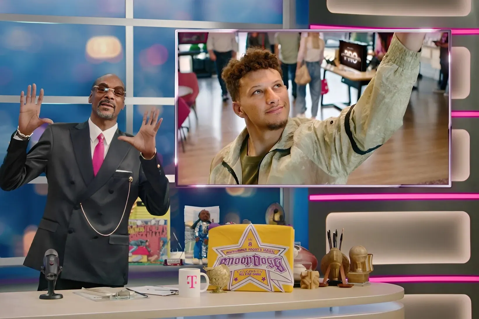 Snoop Dogg provides sports commentary on Patrick Mahomes’ shopping skills in T-Mobile spot