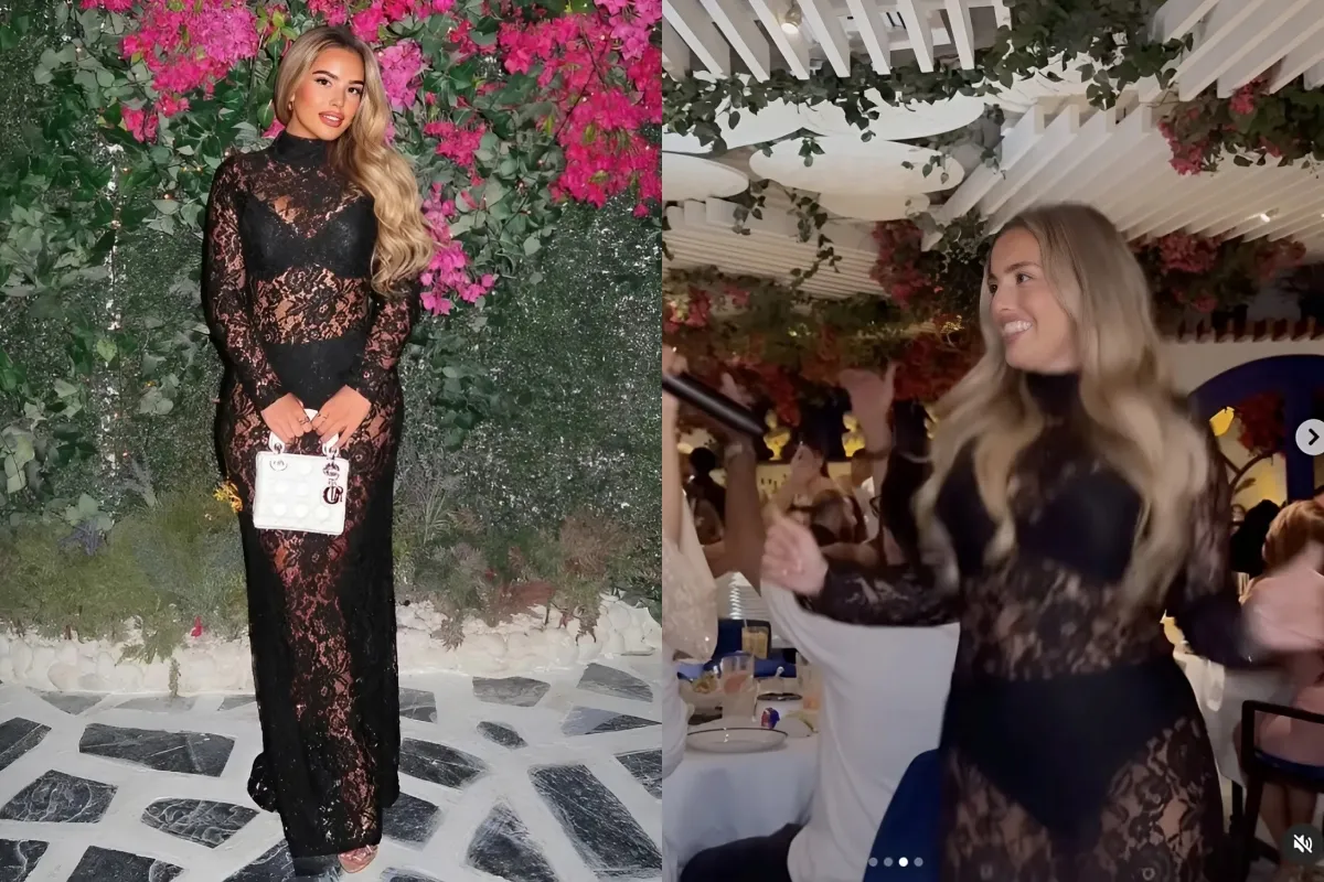 Love Island’s Ella Barnes leaves nothing to the imagination as she parties in see-through lace dress in Dubai ngocc