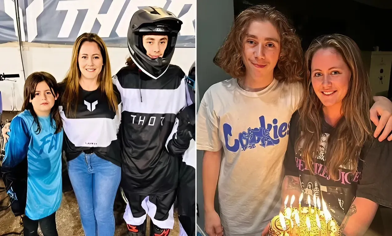 Jenelle Evans seen on rare outing with son Jace, 15, as Teen Mom star treats kids to motocross at new home in Las Vegas... after separating from husband