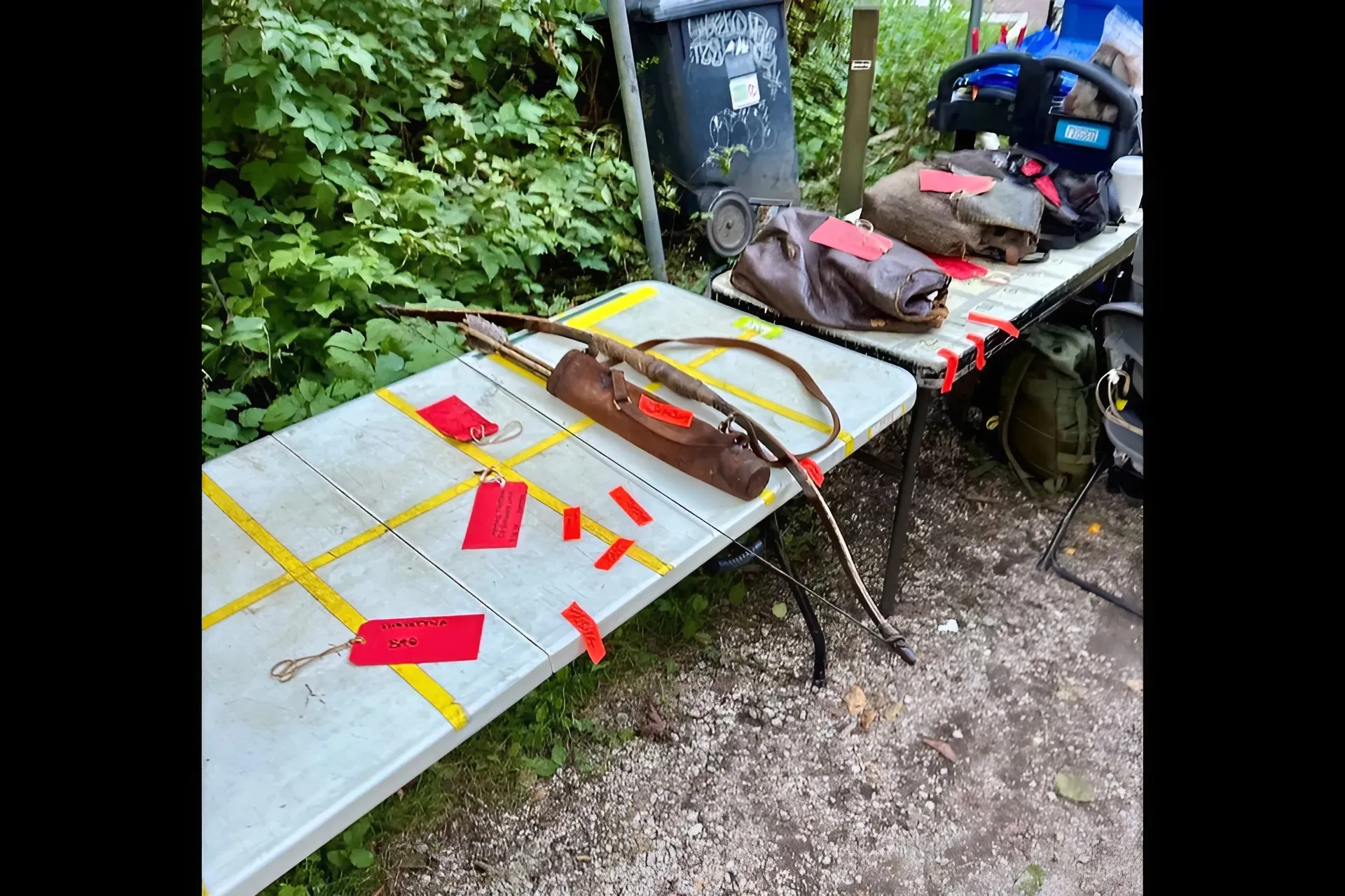 'The Last of Us' film set features bow and arrow, other props in Stanley Park