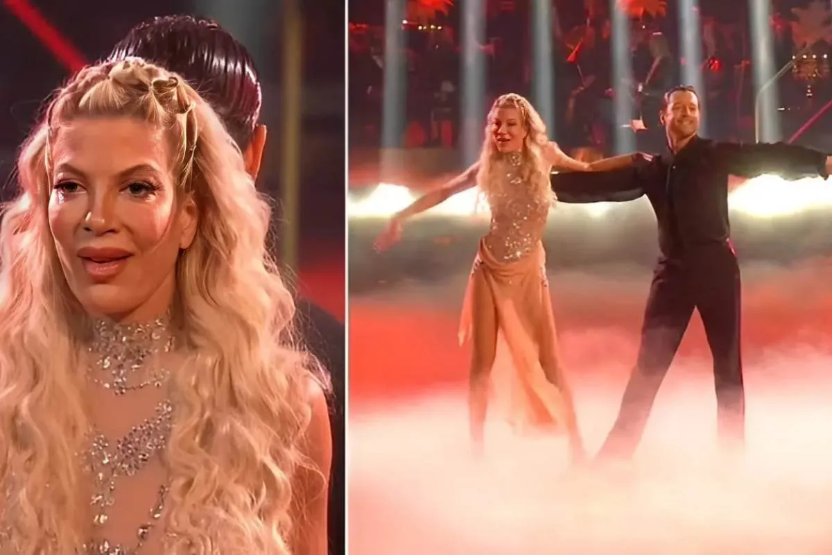 Tori Spelling fails to impress but sends out an inspiring message to her kids as she is eliminated from DWTS tram