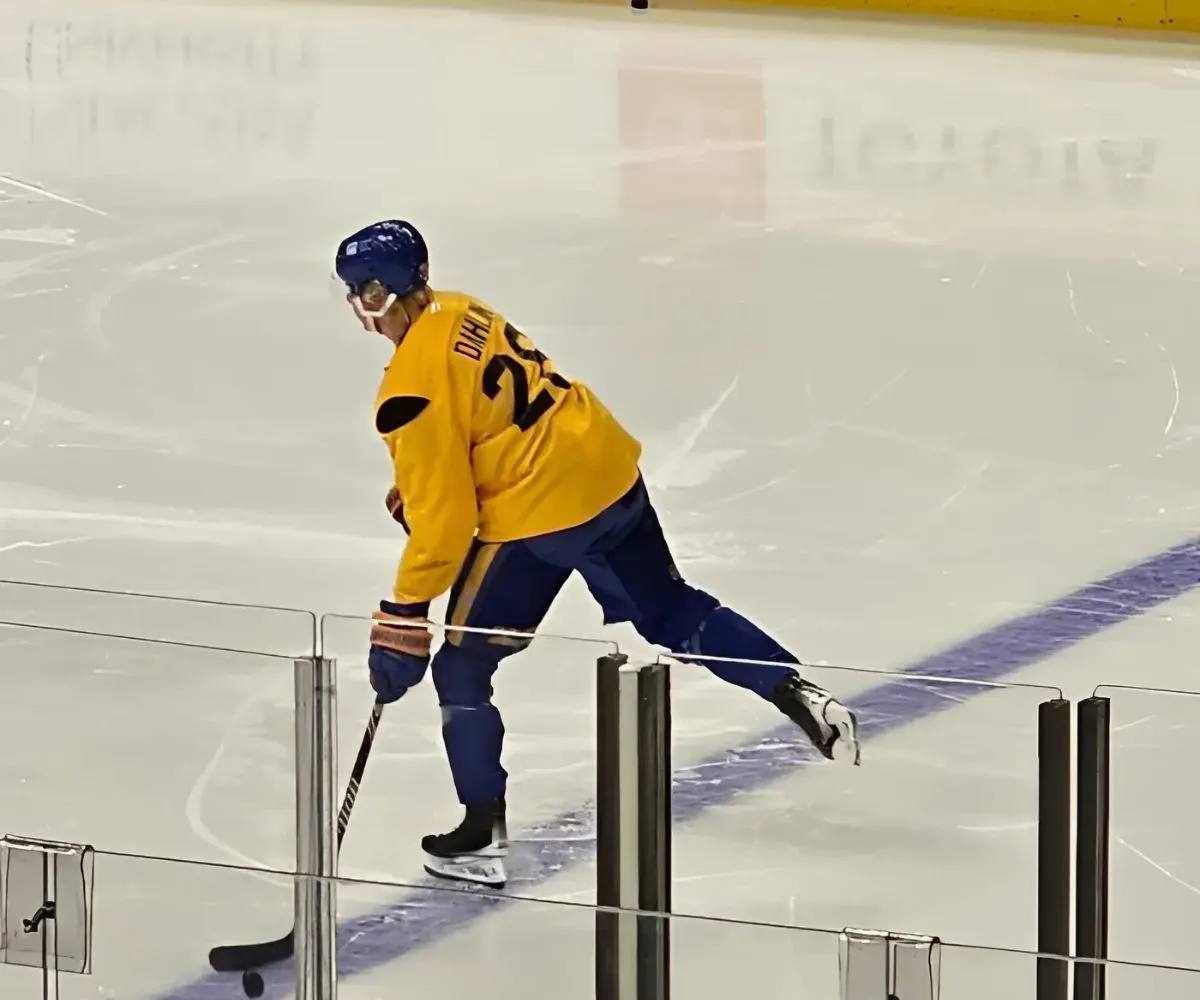 Dahlin Practices Before Sabres Depart For Europe