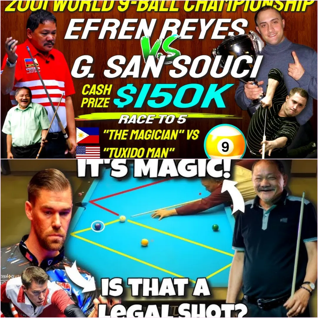 Classic Clash: Efren Reyes Vs George San Souci At 2001 World 9-Border Championship For $150K!