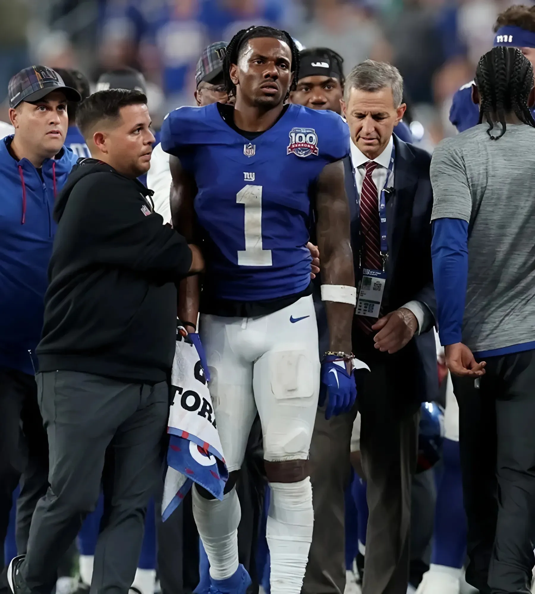 Giants WR Malik Nabers sustains concussion in loss