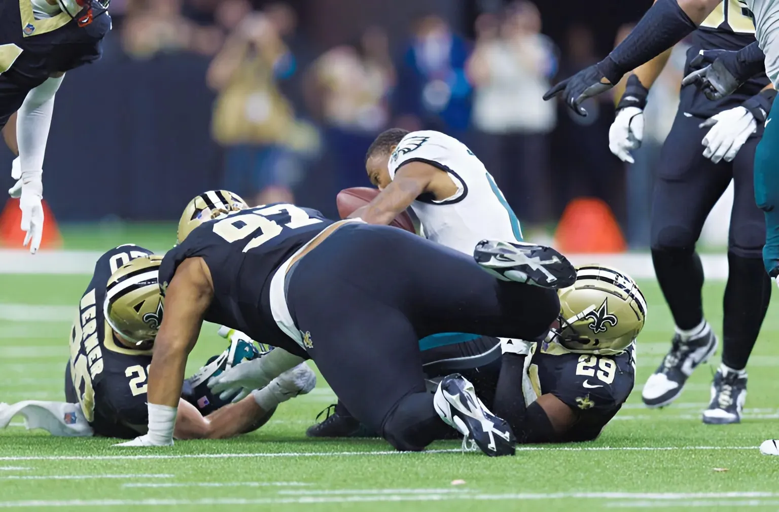 Saints' rookie receives $4,600 fine for hit on DeVonta Smith