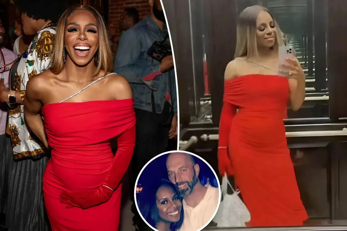 Dazzling in Red: Pregnant Candiace Dillard-Bassett Flaunts Baby Bump in Stunning Gown at Red Carpet Affair tram