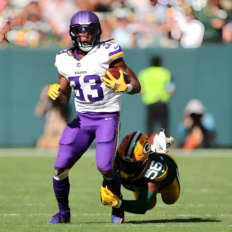 Aaron Jones reacts after Packers deny him Lambeau Leap