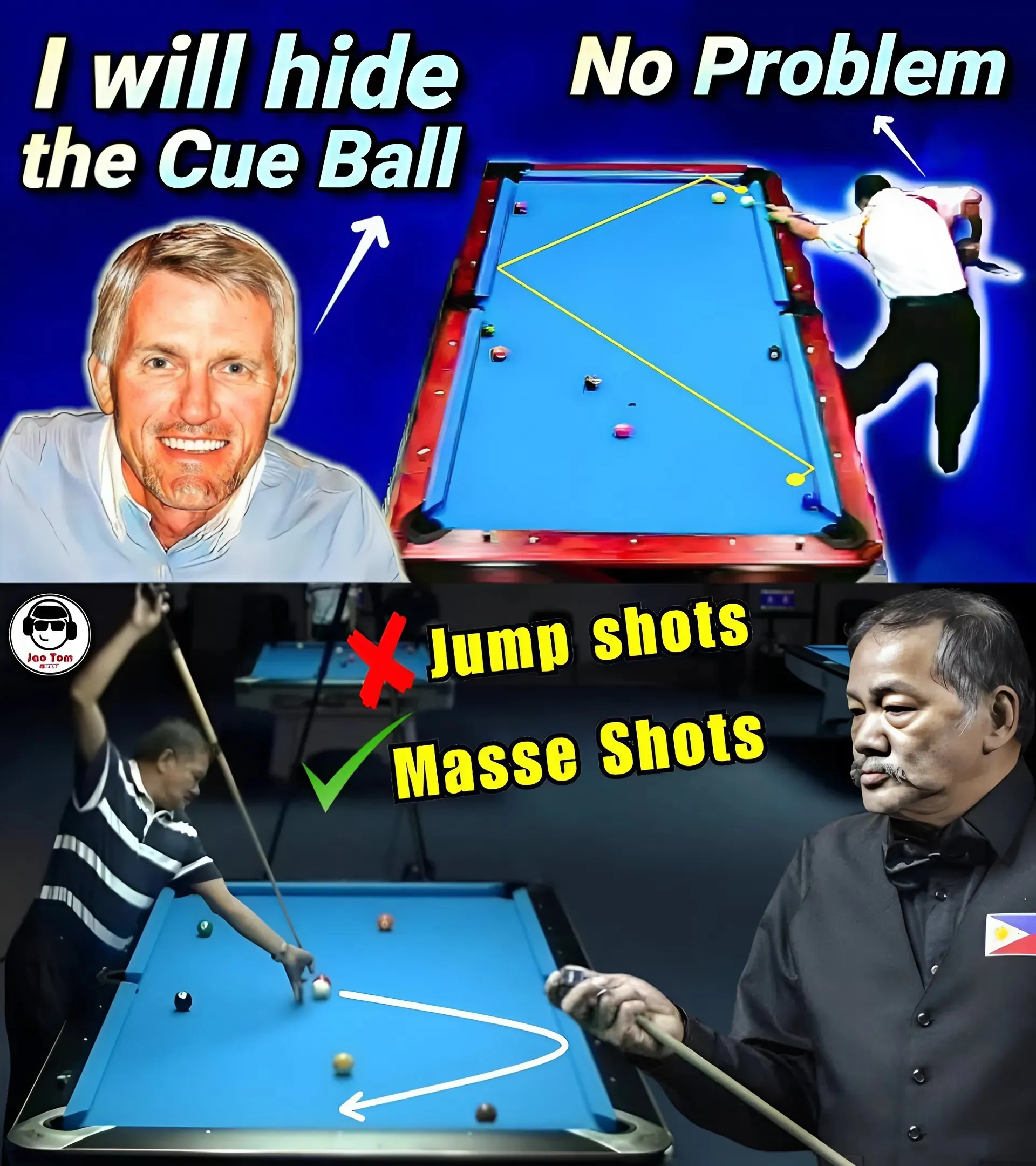 The Magician Efren Reyes is renowned for his incredible masse shots, which have surprised pool fans. Beautiful masse shots that Efren showed in his matches.