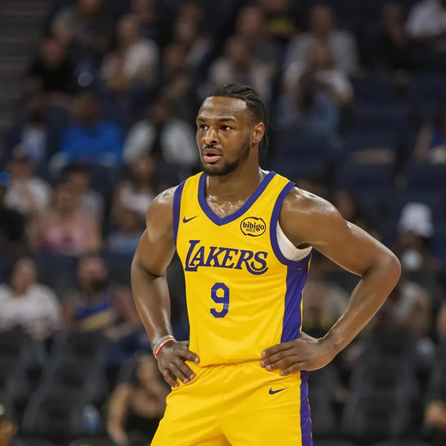 Bronny James shows off jumper at first Lakers practice