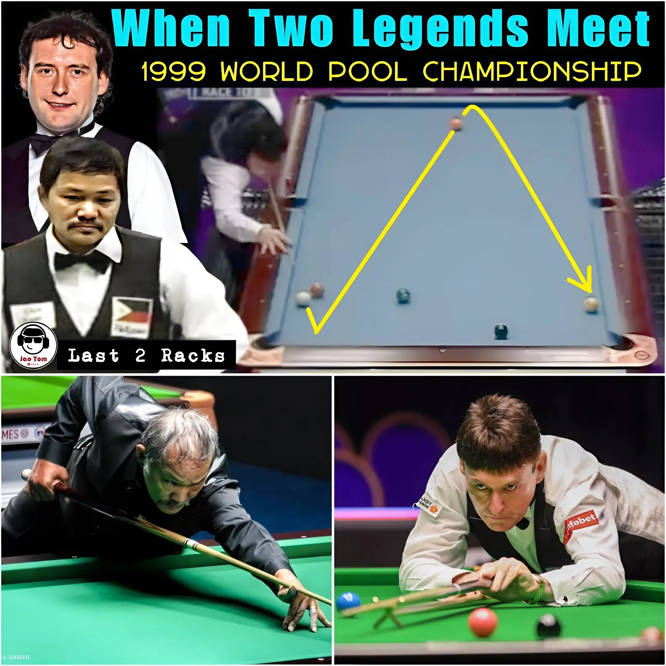 This match featured some amazing shots and unique strategies from two pool legends. Jimmy White showcased his incredible shots, while Efren Reyes showed why he is known as the Greatest Pool Player.