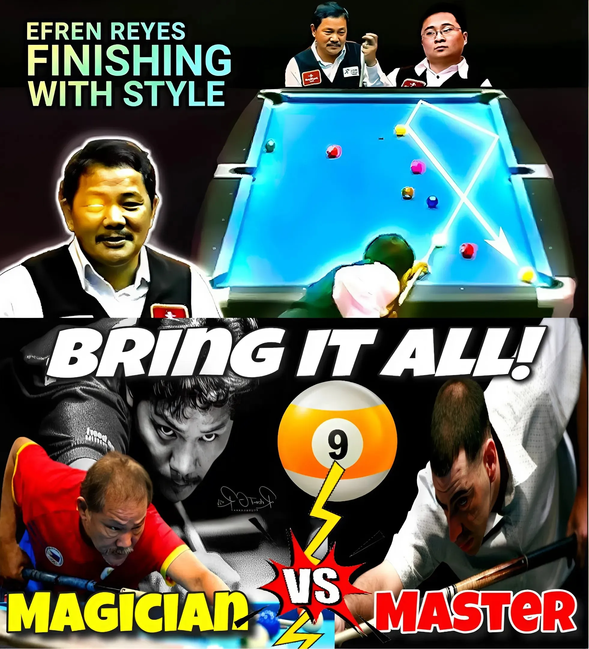 Dramatic Battle: Efren Reyes Faces EL Maestro in 9-Ball Junior Norris Memorial Shoot Out Finals!