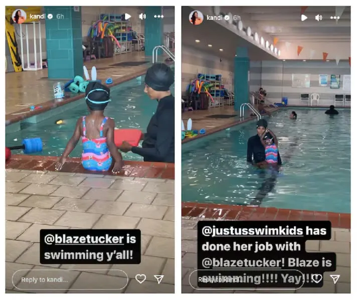 Kandi and Todd’s 3-Year-Old Daughter, Blaze, Is Mastering Her Swim Lessons