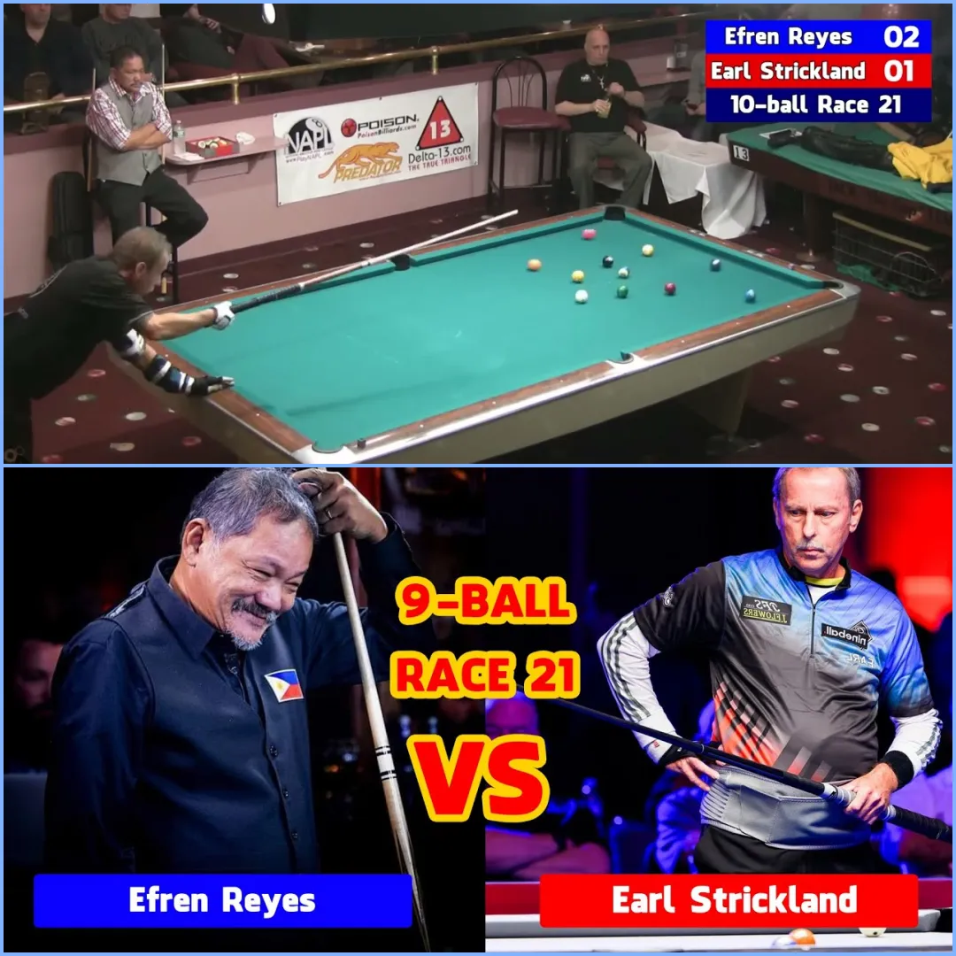 The Fight of the Century: Efren Reyes and Earl Strickland Face Off in a Dramatic 9-Ball Game!