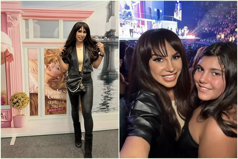 Jennifer Aydin with her mini  me daughter Olivia at Sabrina Carpenter concert a few days ago. The bangs totally suit her -quang