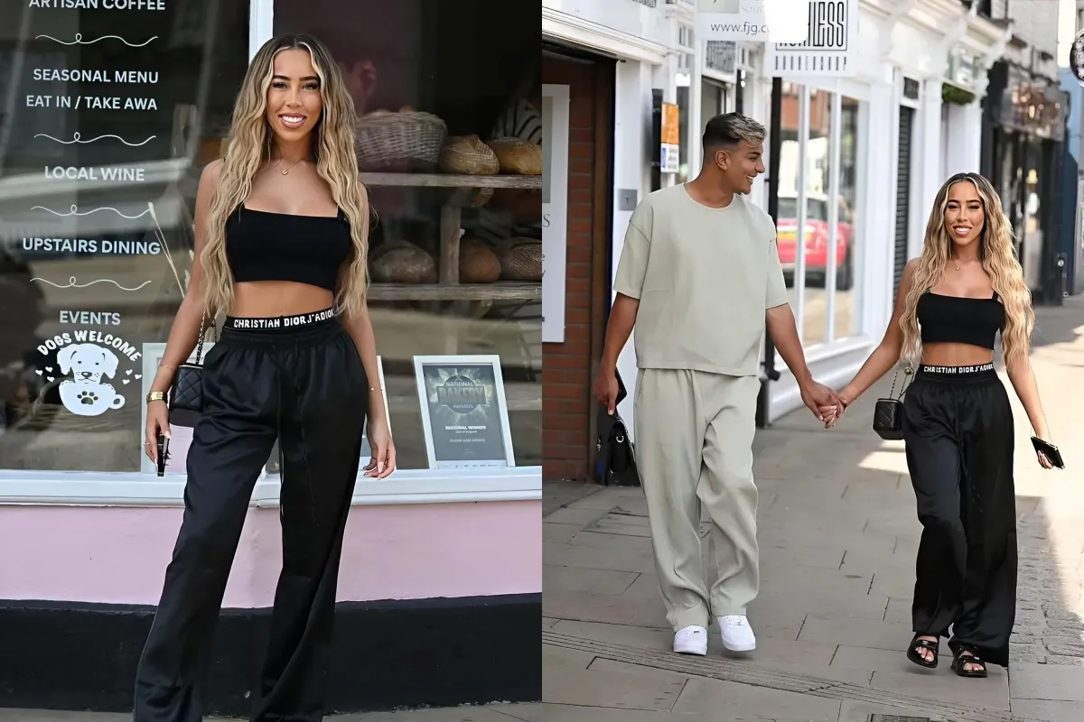 TOWIE's Dani Imbert flaunts her toned abs in a crop top before changing into a white co-ord while Elma Pazar stuns in a flirty pink mini dress as they join castmates for filming ngocc