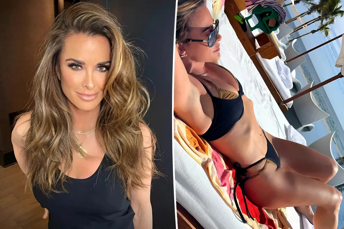 Kyle Richards Stuns in Double Bikini Look Amid Ozempic Weight-Loss Drug Controversy Denial - lulu