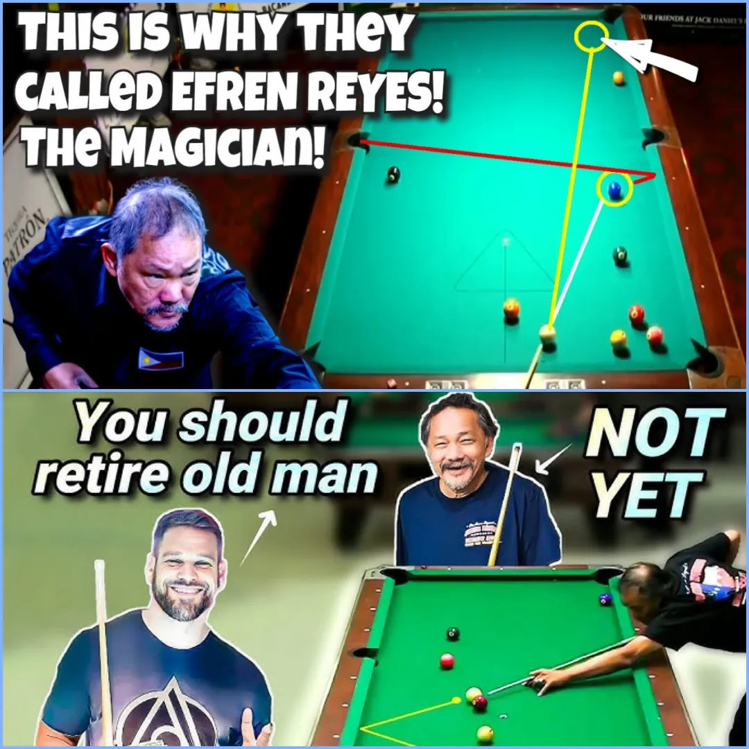 Hard to believe but true: Efren Reyes makes a brilliant shot against Thomas Williams in 9-Ball 2023