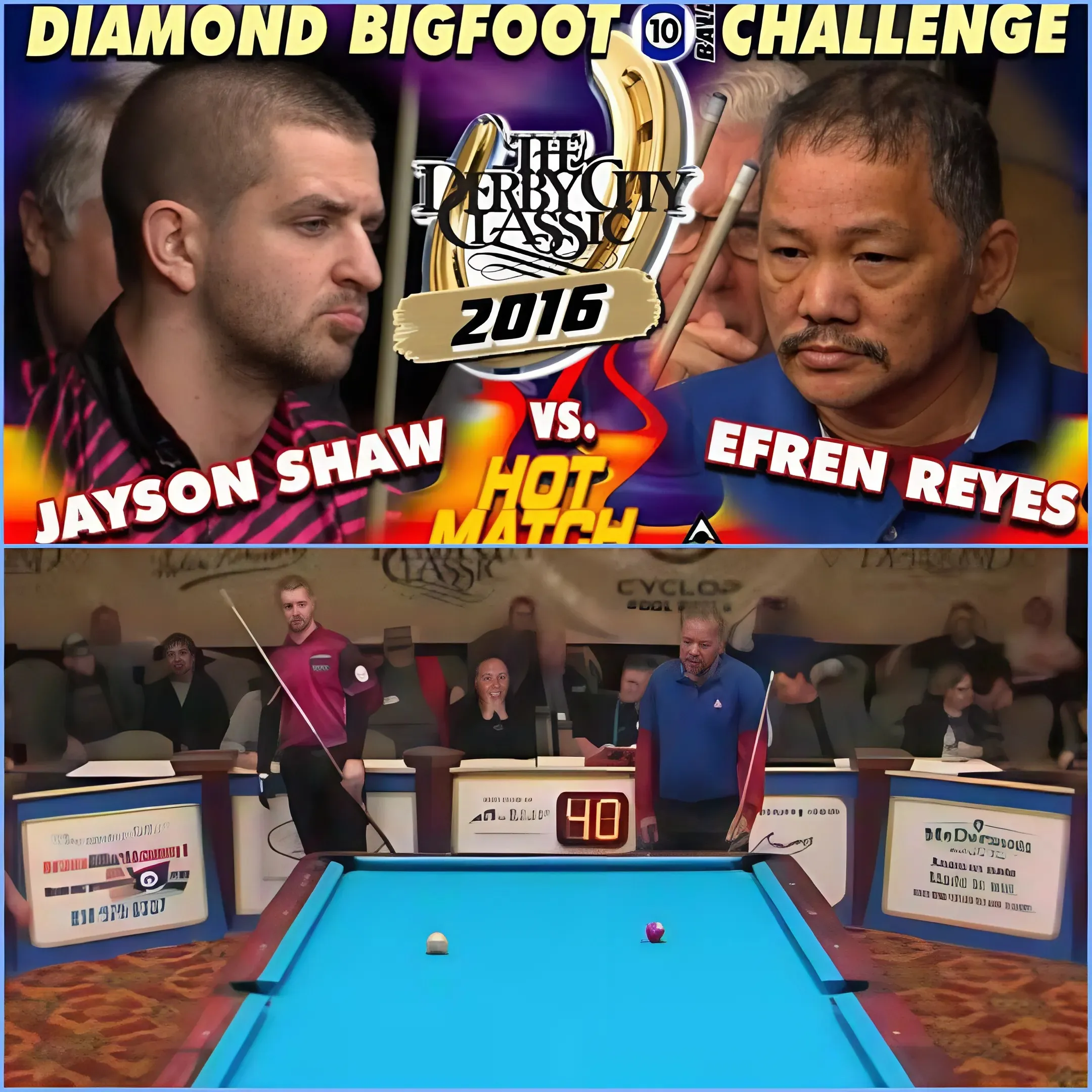 Derby City Classic 2016: Jayson Shaw challenges legend Efren Reyes in dramatic 10-ball match