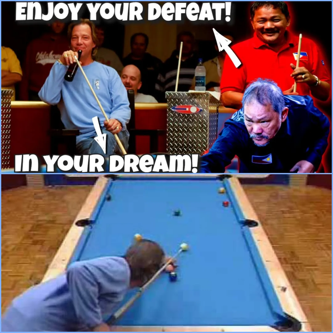 Proving his class: Efren Reyes shows off incredible accuracy against Bobby Pickle at the 9-ball Championship