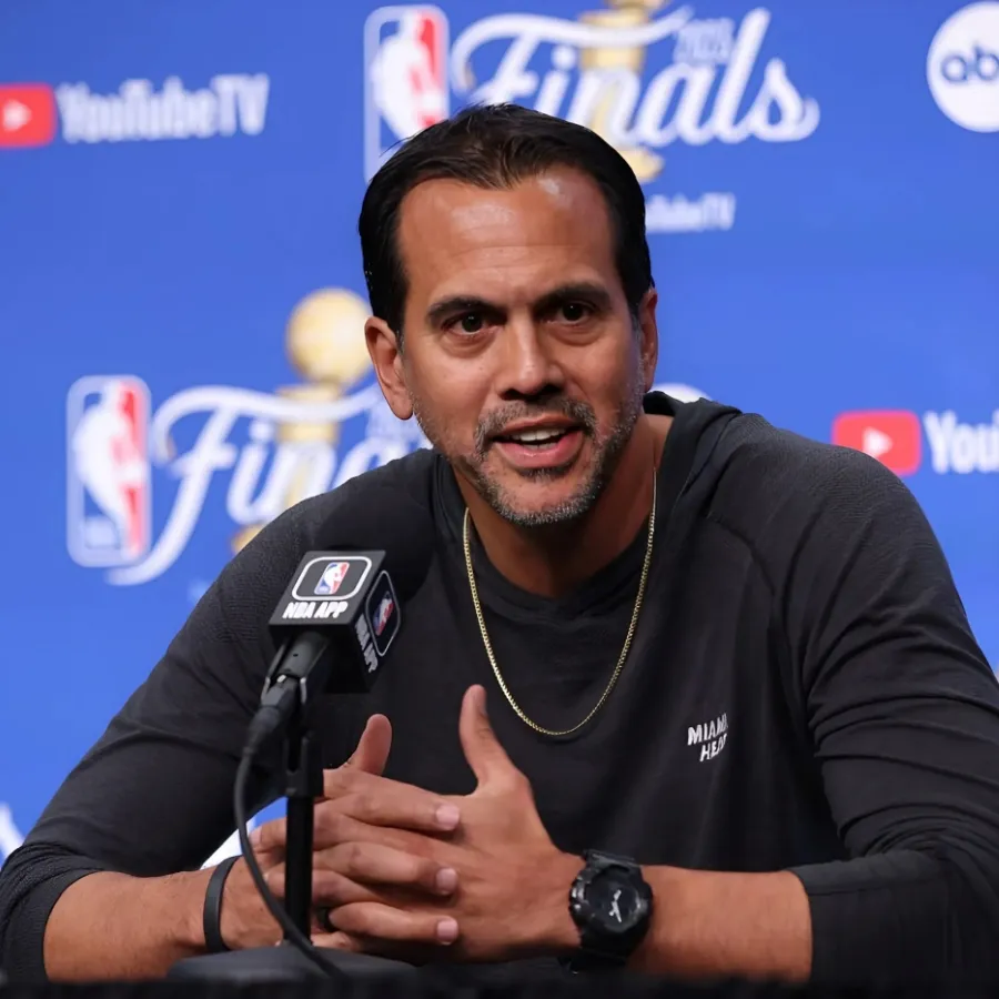 Erik Spoelstra jokes that last time Miami Heat were in Bahamas, they went to NBA Finals