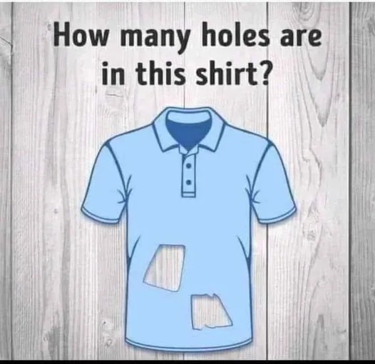 How many holes are in this shirt? How many holes are in this shirt?
