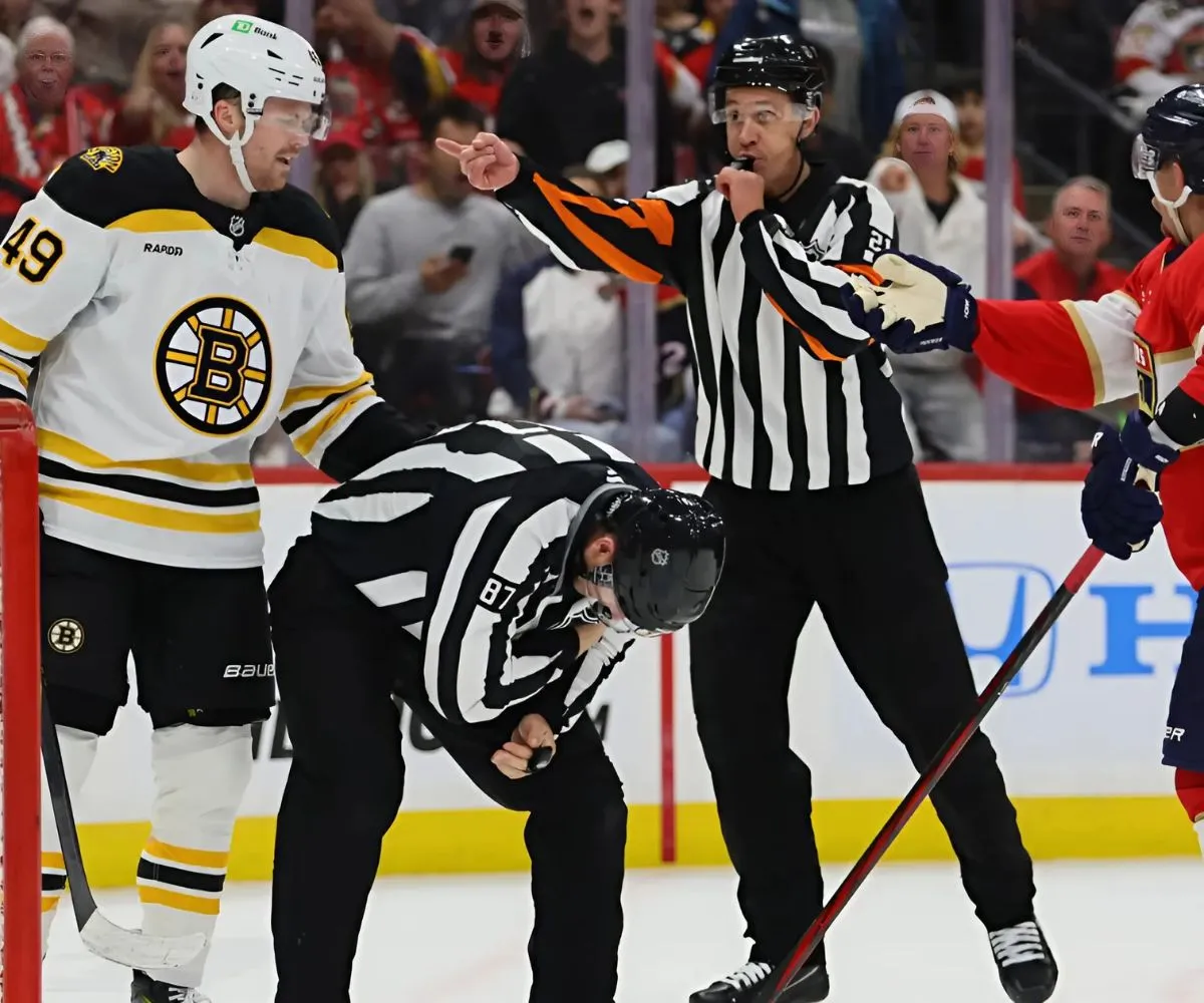 Boston Bruins forward Max Jones faces punishment after accidentally slashing an official