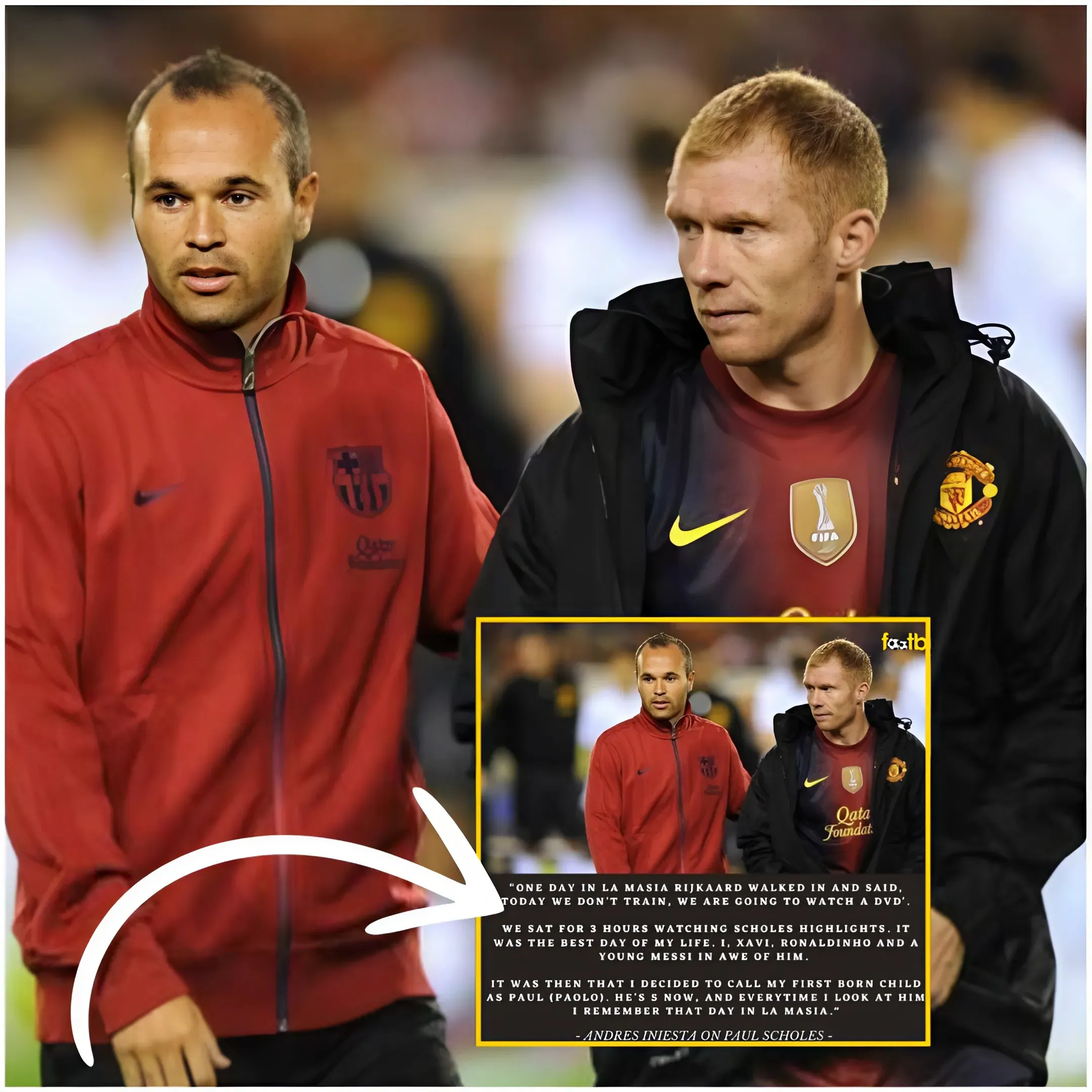 "El emotivo mensaje de Scholes a Iniesta: ¿Qué hace que estas dos leyendas se quieran tanto?"