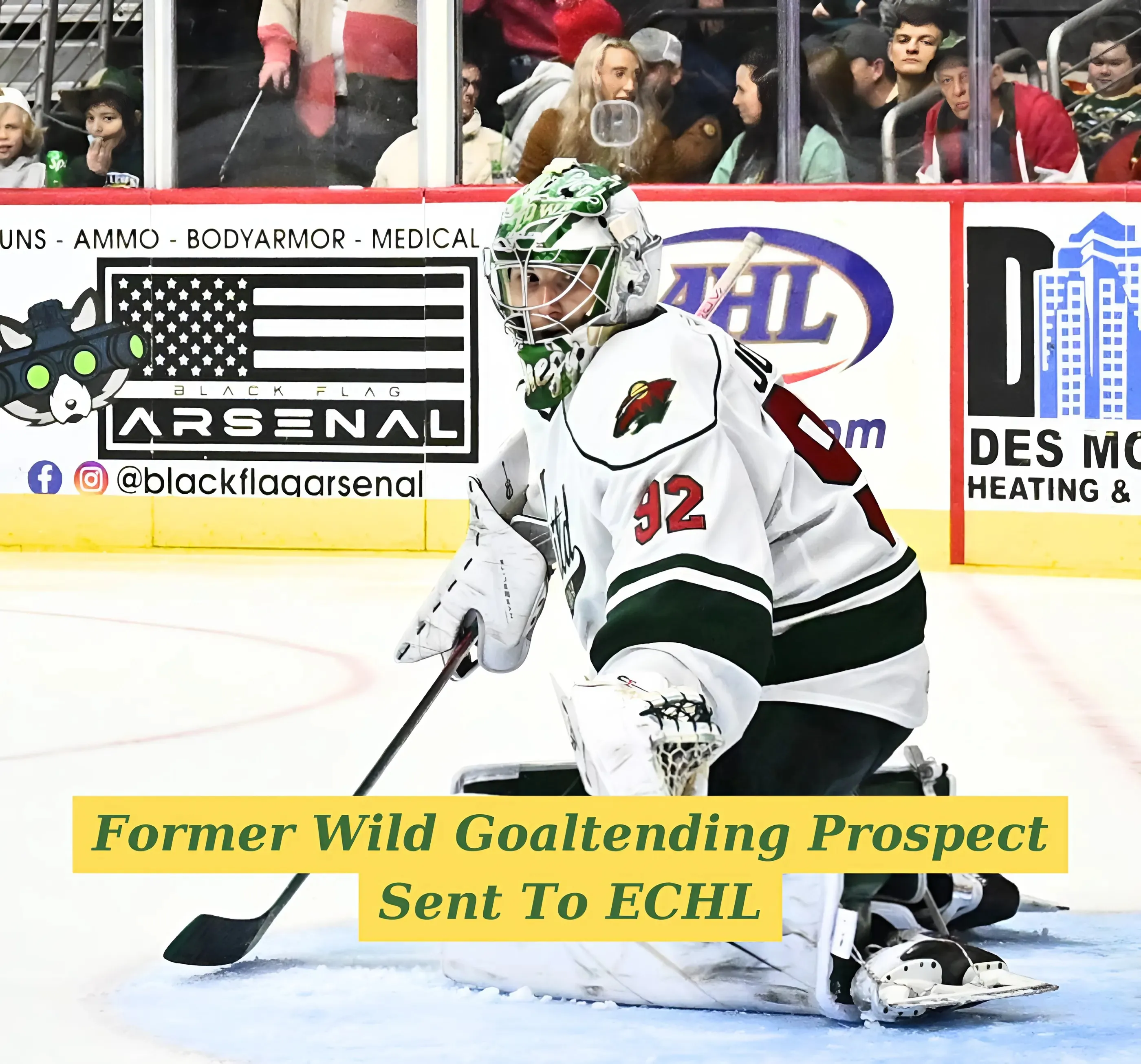 Former Wild Goaltending Prospect Sent To ECHL