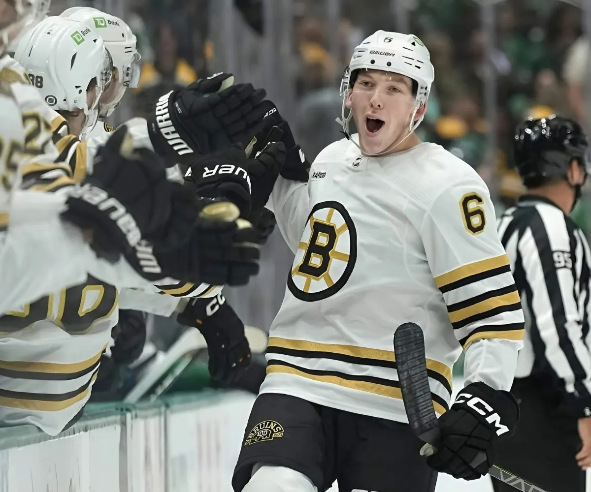 Bruins’ Mason Lohrei made a big decision when he was 15. Maybe his best