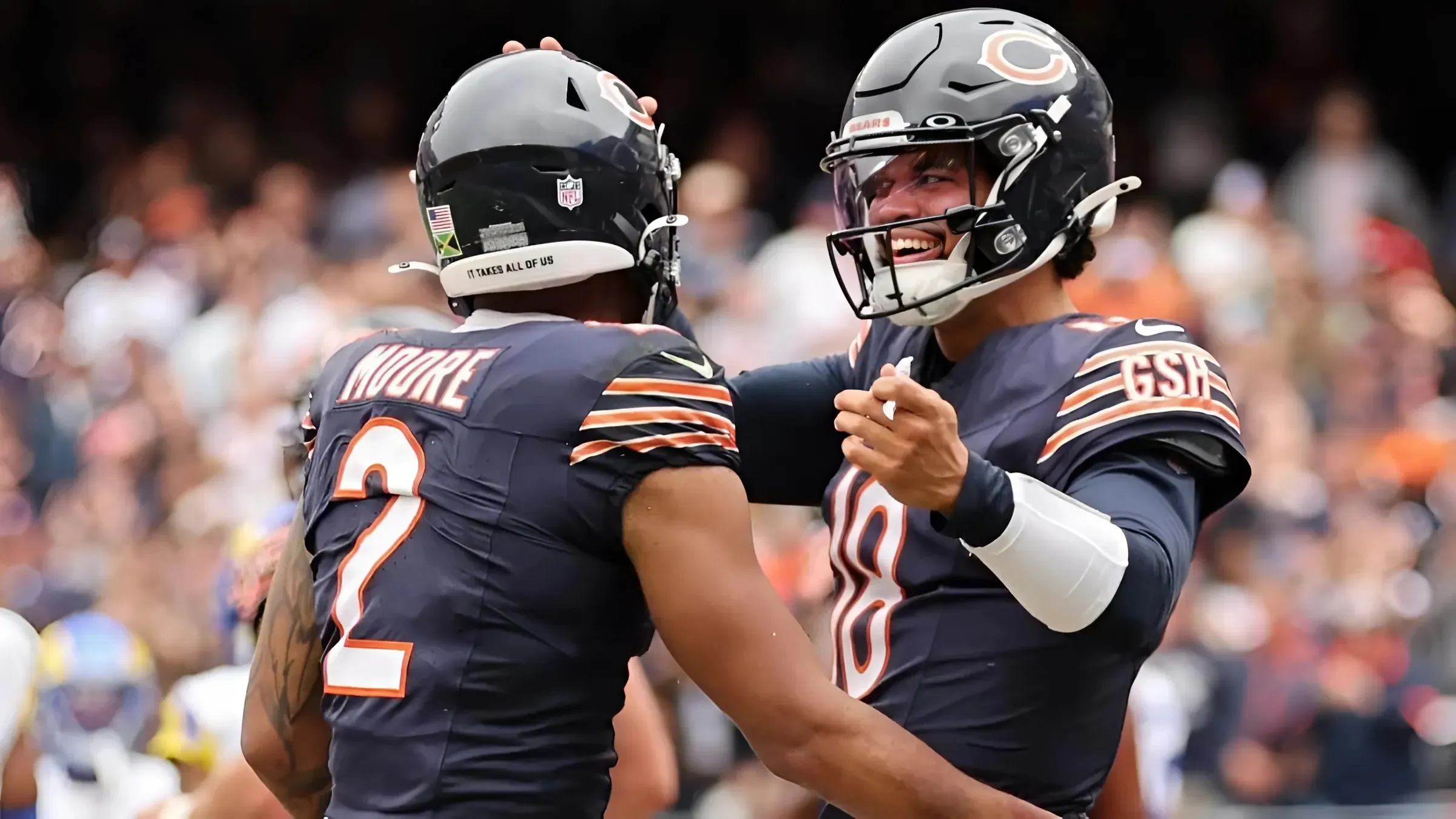 Bears' Caleb Williams responds to DJ Moore calling him 'bossy'; Chicago GM discusses rookie QB's development