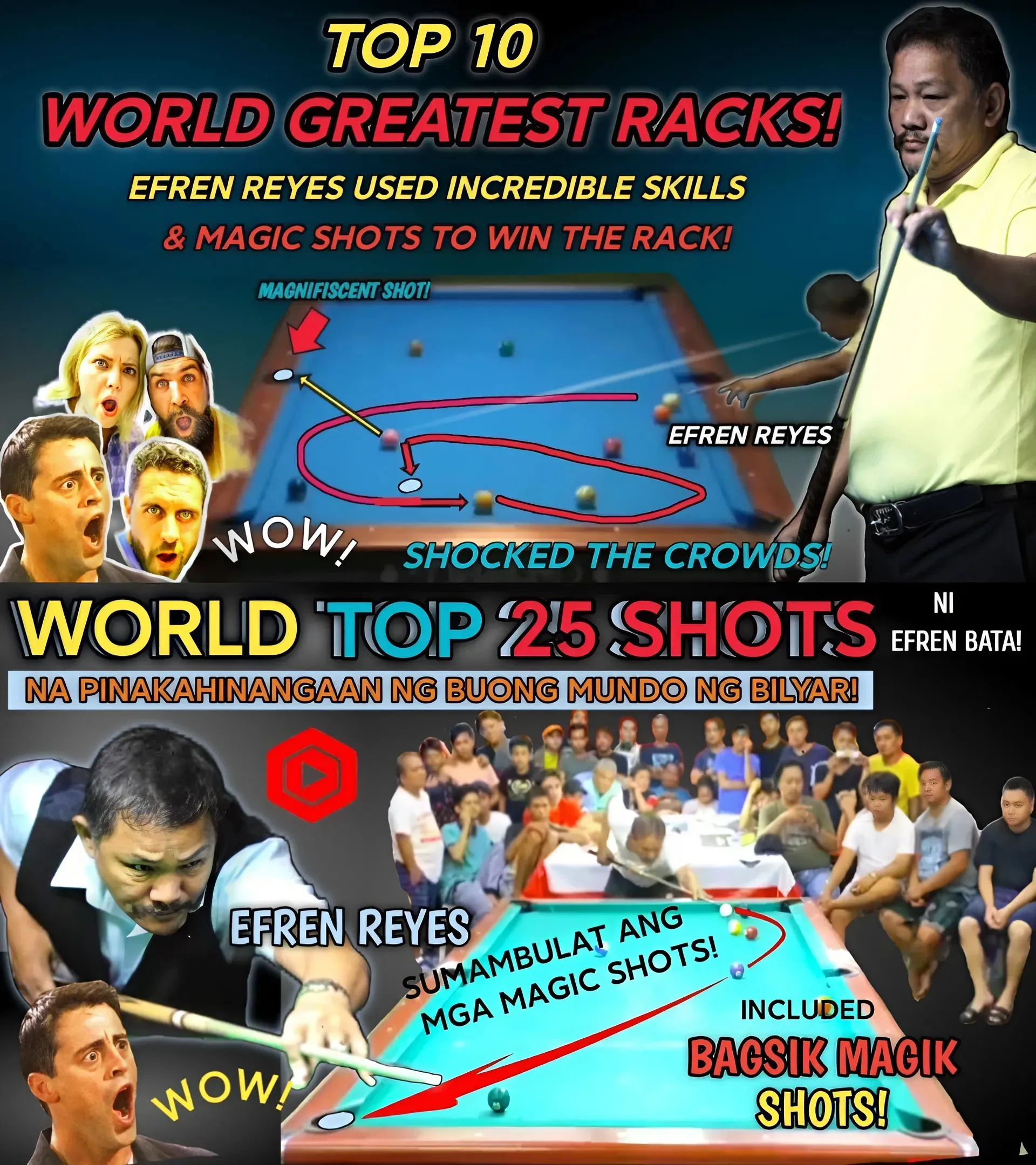 25 Great Shots From Magician Efren Bata: Pool Enthusiasts' Favorite Moments!