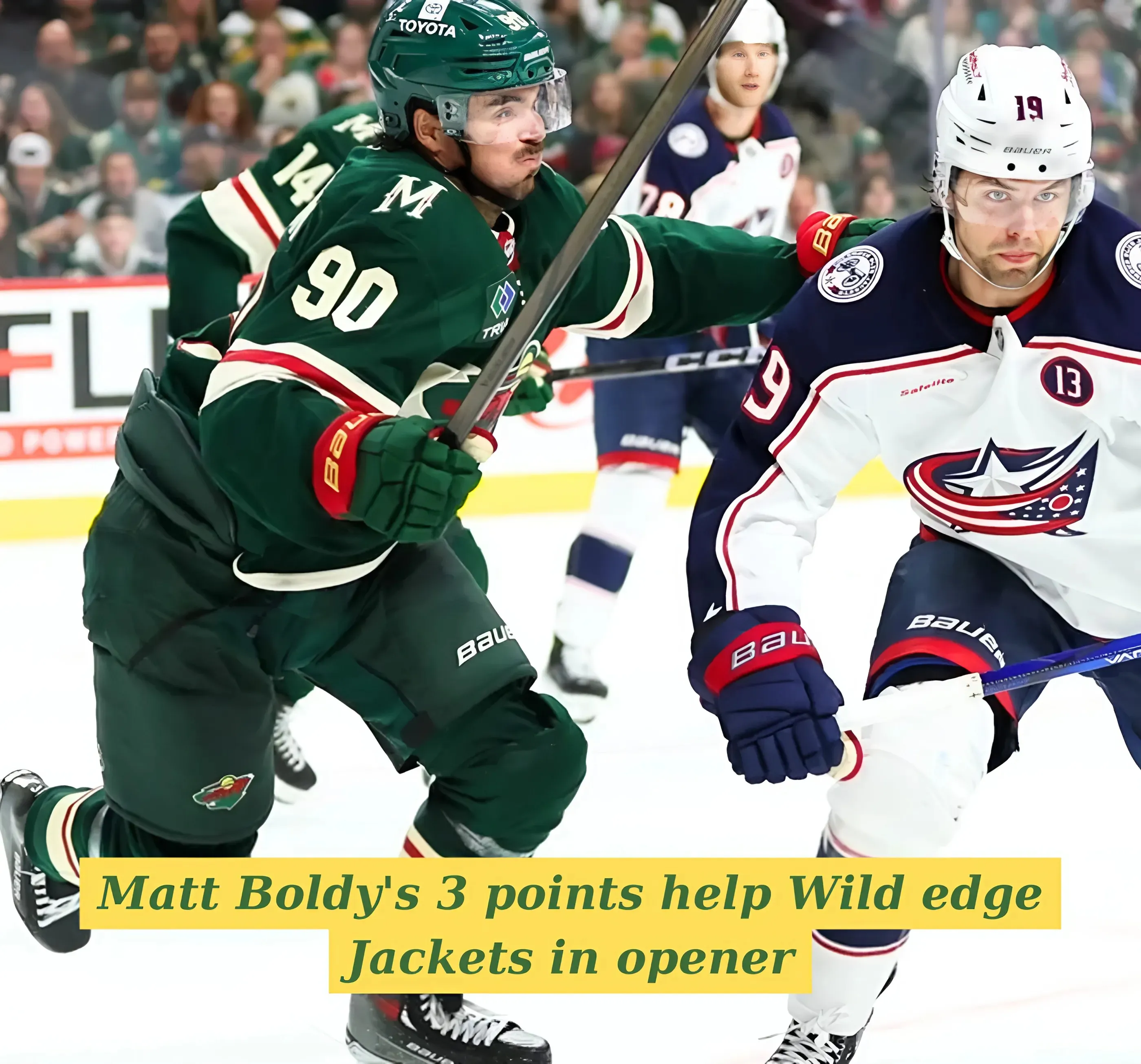 Matt Boldy's 3 points help Wild edge Jackets in opener