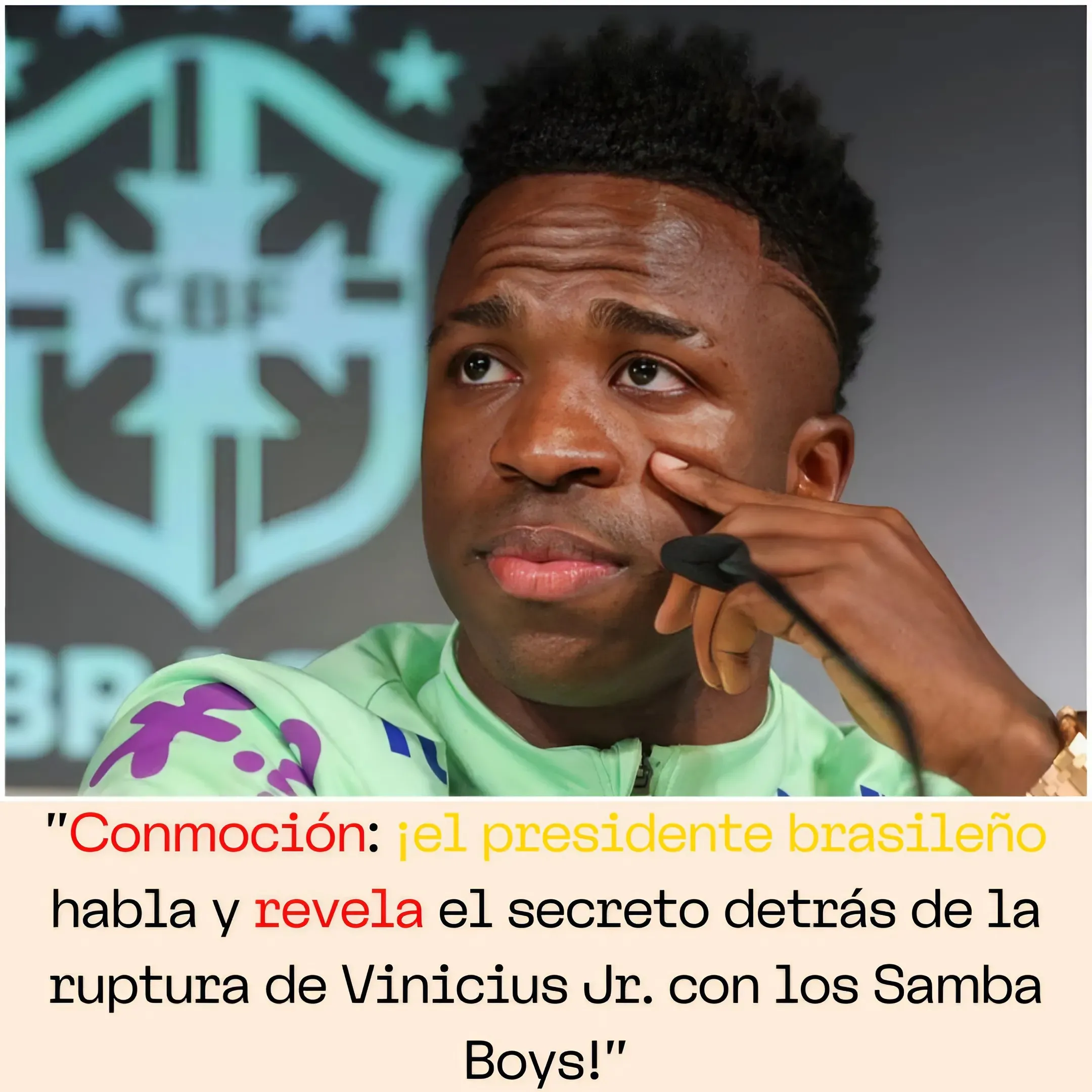 "Conmoción: ¡el presidente brasileño habla y revela el secreto detrás de la ruptura de Vinicius Jr. con los Samba Boys!"