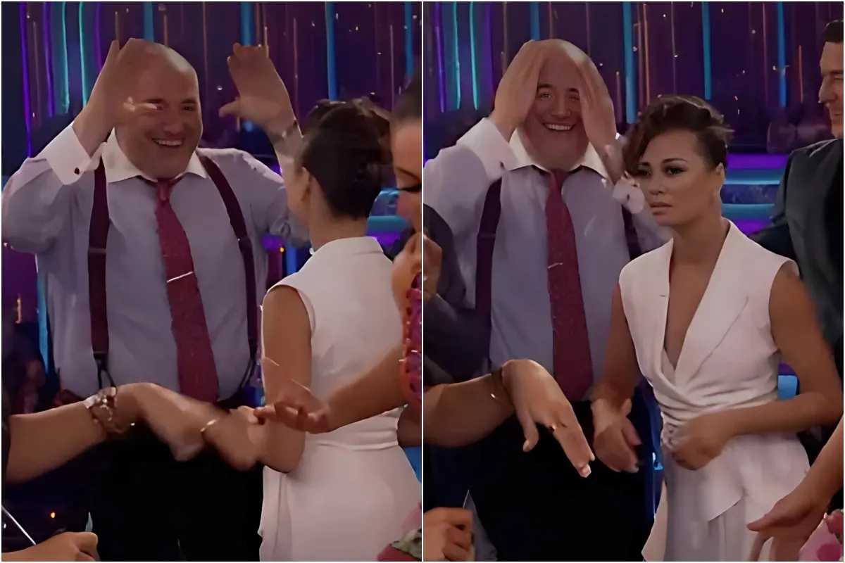 Watch as Katya Jones refuses to high five Wynne Evans on live TV before insisting they were ‘joking’ liennhi