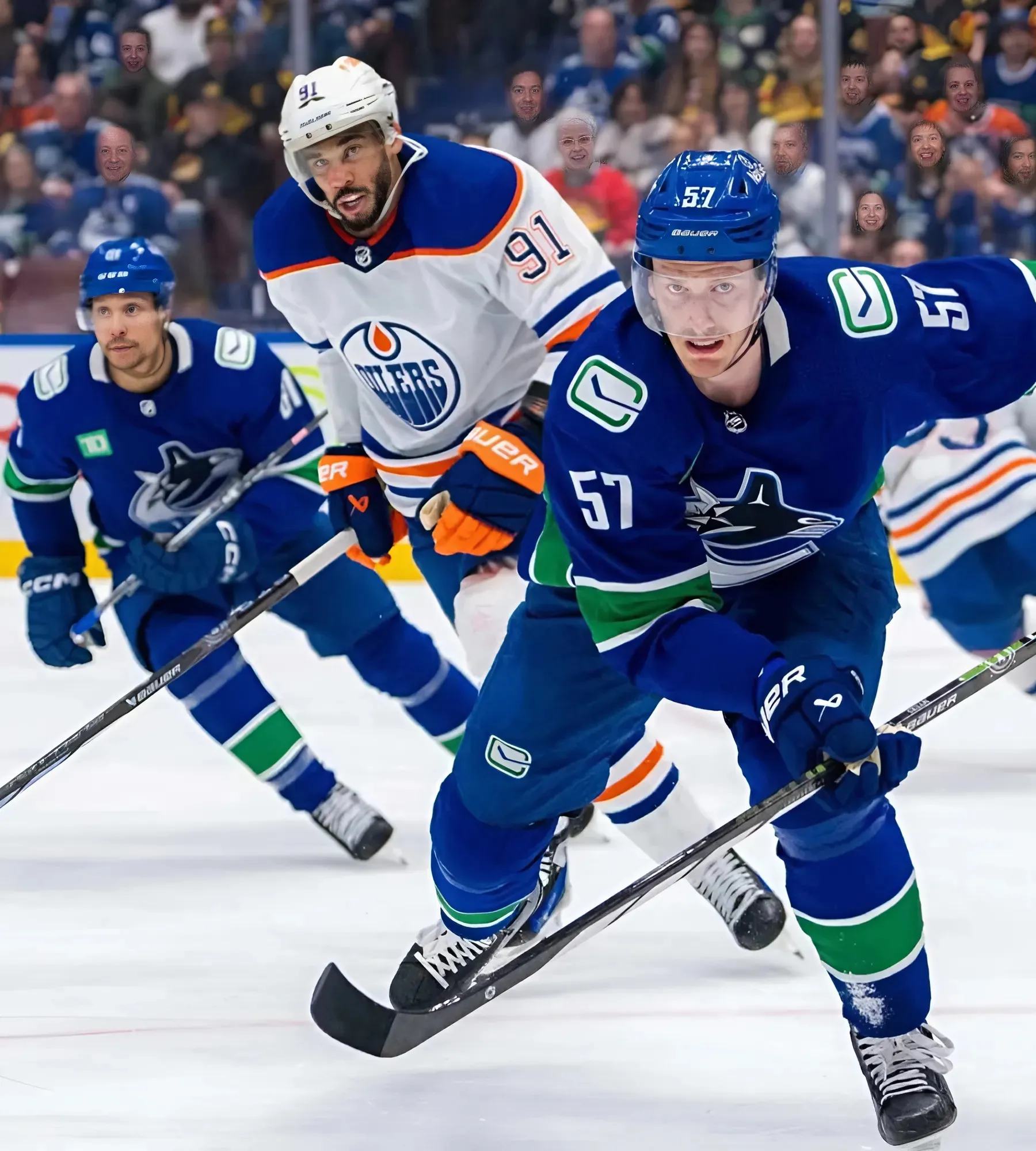 Canucks’ Myers back skating after scary looking injury