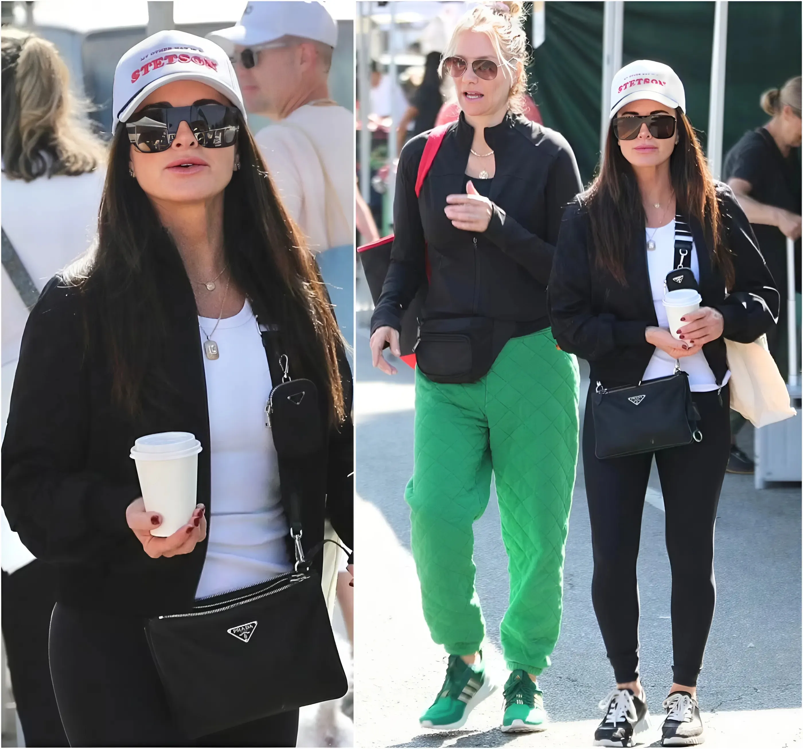 Kyle Richards mixes athleisure with luxury style as she browses farmers market with pals over coffee