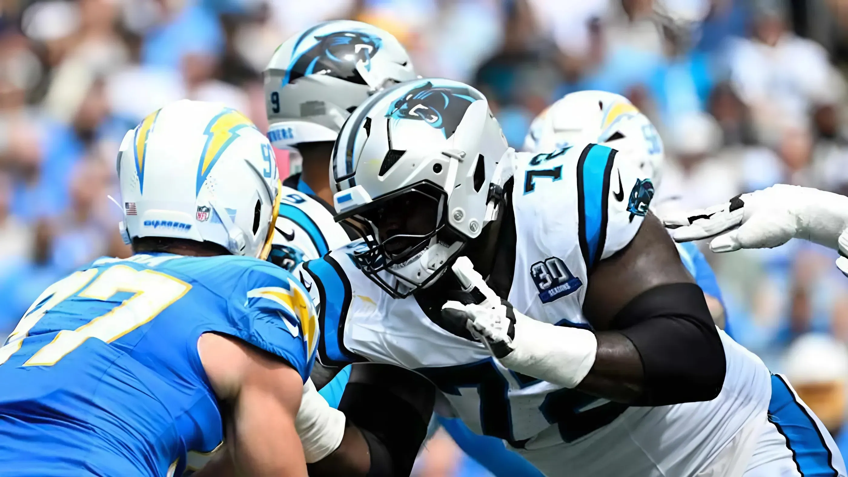 Panthers' Taylor Moton, Jadeveon Clowney considered 'day-to-day' heading into Commanders game