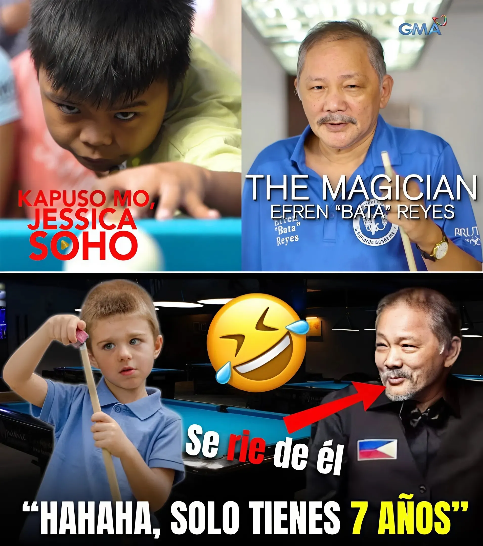 Shocking: Efren Reyes Satirizes a 7-Year-Old Boy, But the Ending Is Unexpected!